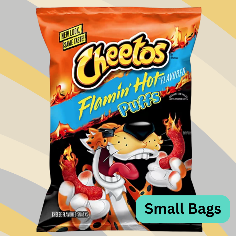 Cheetos Flamin Hot Puffs, 2.13 oz bag available at CrunchyFix with free delivery