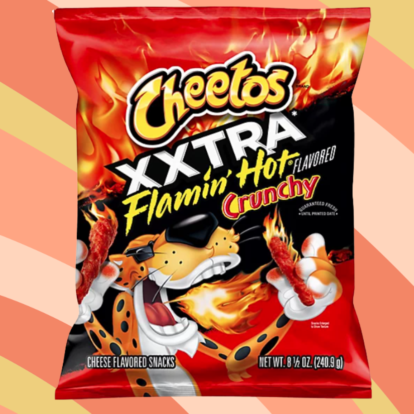 Cheetos XXTRA Flamin' Hot Crunchy Snacks, 8.5 oz bag available at CrunchyFix with free delivery