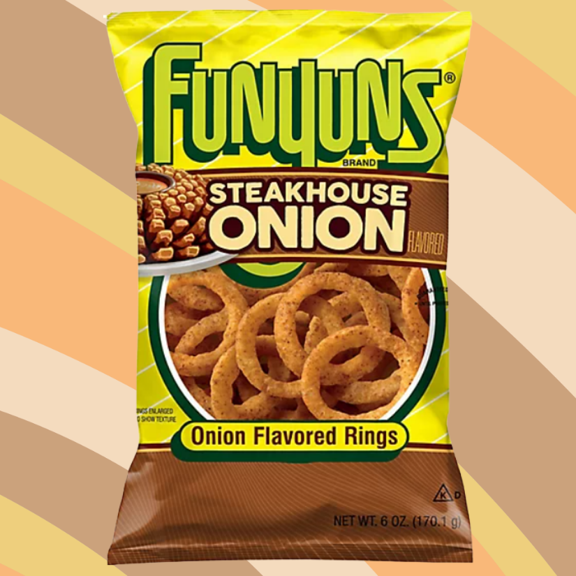 Funyuns Steakhouse Onion Flavored Rings, 6 oz bag available at CrunchyFix with free delivery