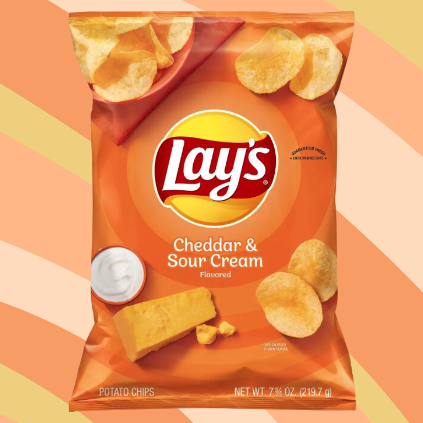 Lay's Cheddar & Sour Cream Potato Chips, 7.75 oz bag available at CrunchyFix with free delivery