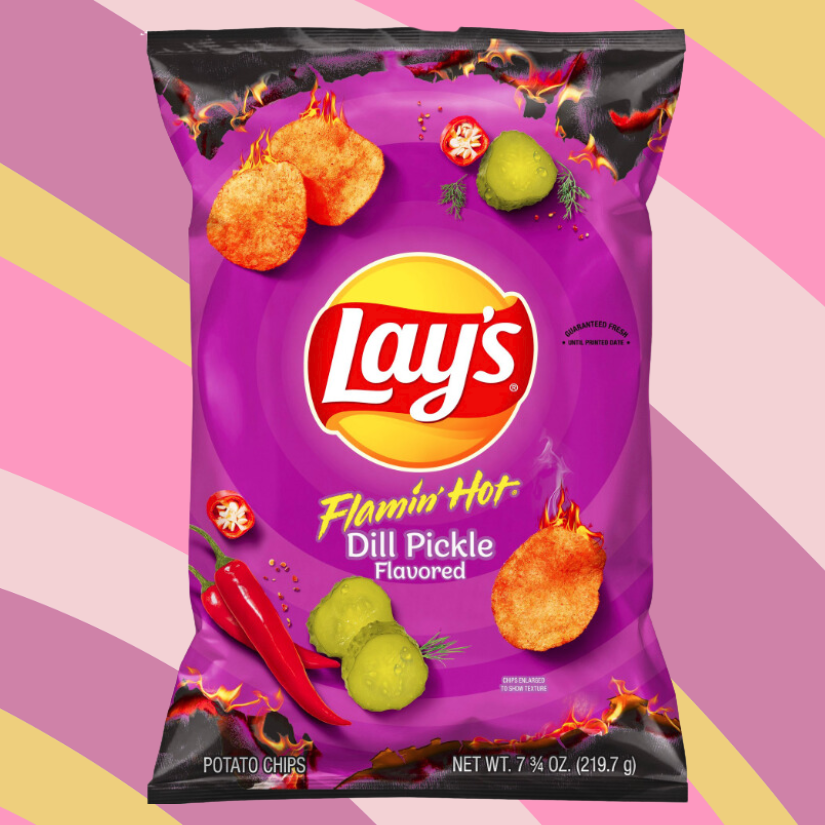 Lay's Flamin' Hot Dill Pickle Potato Chips, 7.75 oz bag available at CrunchyFix with free delivery