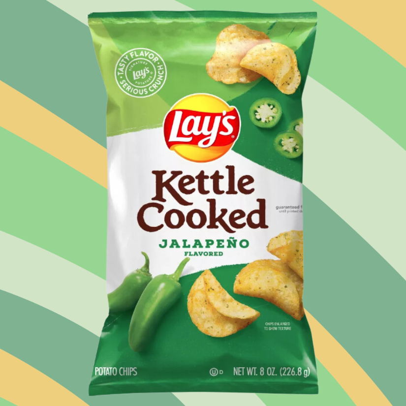Lay's Kettle Cooked Jalapeno Potato Chips, 8 oz bag available at CrunchyFix with free delivery