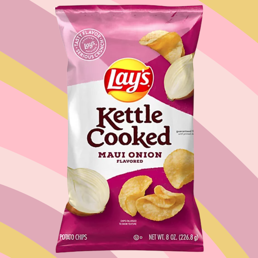 Lay's Kettle Cooked Maui Onion Potato Chips, 8 oz bag available at CrunchyFix with free delivery