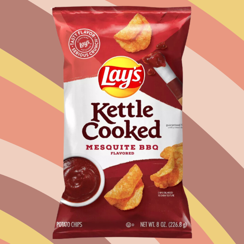 Lay's Kettle Cooked Mesquite BBQ Potato Chips, 8 oz bag available at CrunchyFix with free delivery