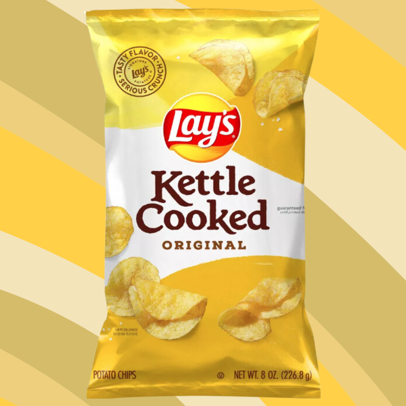 Lay's Kettle Cooked Original Potato Chips, 8 oz bag available at CrunchyFix with free delivery