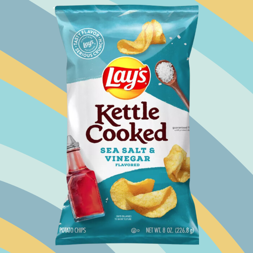 Lay's Kettle Cooked Sea Salt & Vinegar Potato Chips, 8 oz bag available at CrunchyFix with free delivery