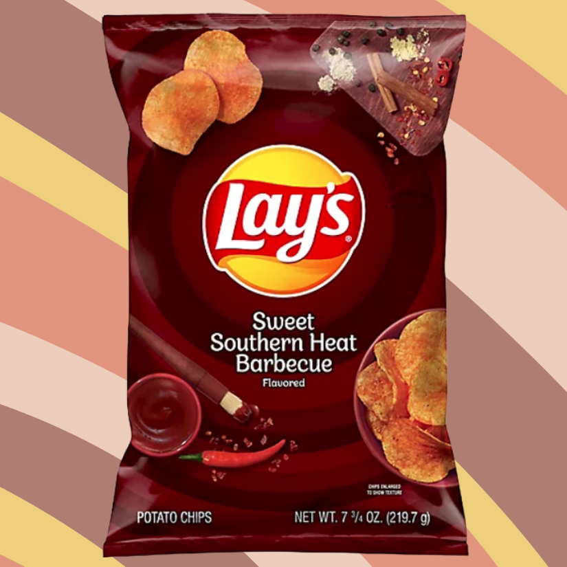Lay's Sweet Southern Heat BBQ Potato Chips, 7.75 oz bag available at CrunchyFix with free delivery