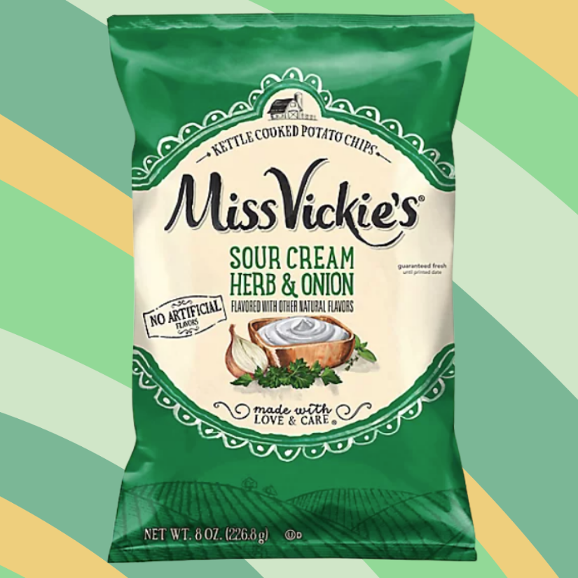 Miss Vickie's Sour Cream Herb & Onion Potato Chips, 8 oz bag available at CrunchyFix with free delivery