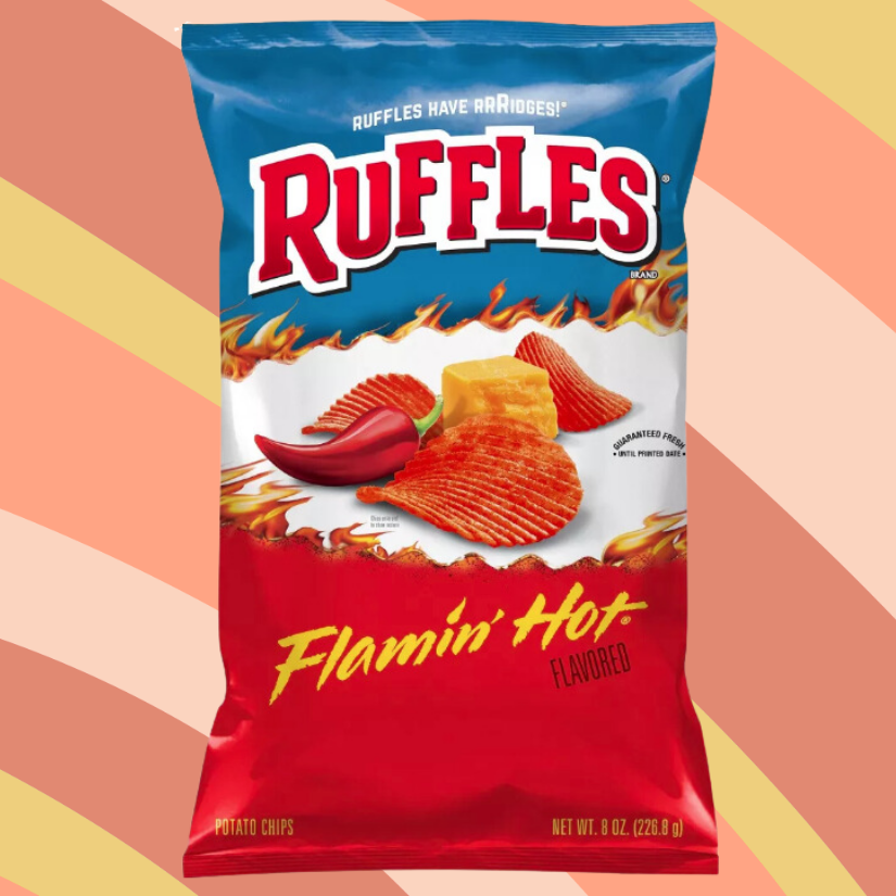 Ruffles Flamin' Hot Potato Chips, 8 oz bag available at CrunchyFix with free delivery