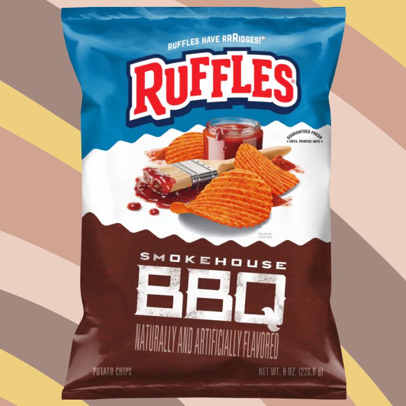 Ruffles Smokehouse BBQ Potato Chips, 8 oz bag available at CrunchyFix with free delivery