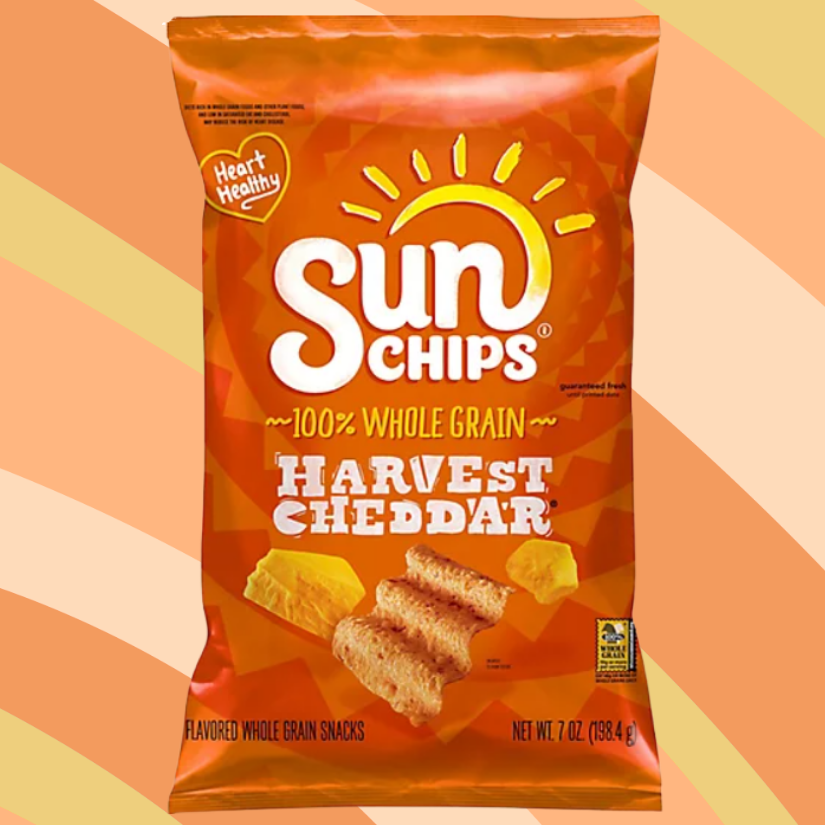 Sunchips Harvest Cheddar Whole Grain Snacks, 7 oz bag available at CrunchyFix with free delivery