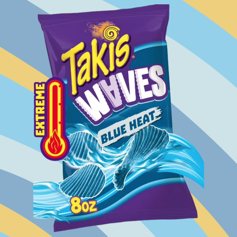 Takis Waves Blue Heat, 8 oz bag available at CrunchyFix with free delivery