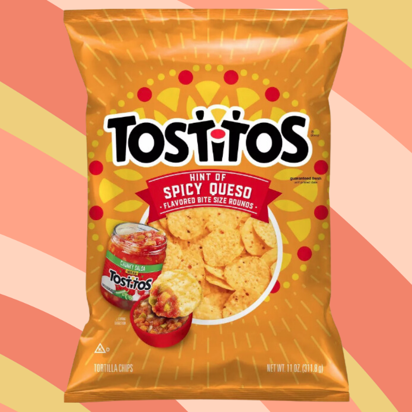 Tostitos Hint of Spicy Queso Bite Size Rounds Tortilla Chips, 11 oz bag available at CrunchyFix with free delivery