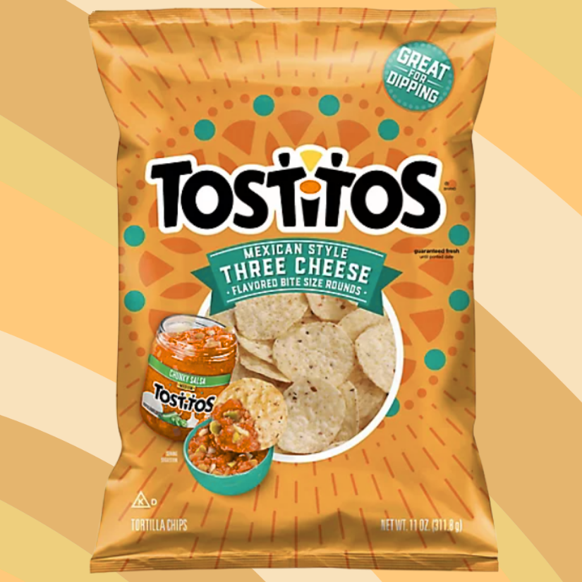 Tostitos Mexican Style Three Cheese Bite Size Rounds Tortilla Chips, 11 oz bag available at CrunchyFix with free delivery