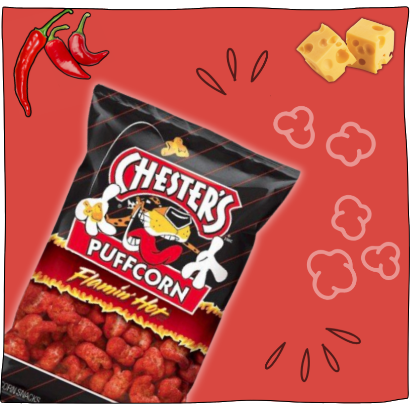 Chester's Puffcorn Flamin' Hot Flavored Puffed Corn Snacks