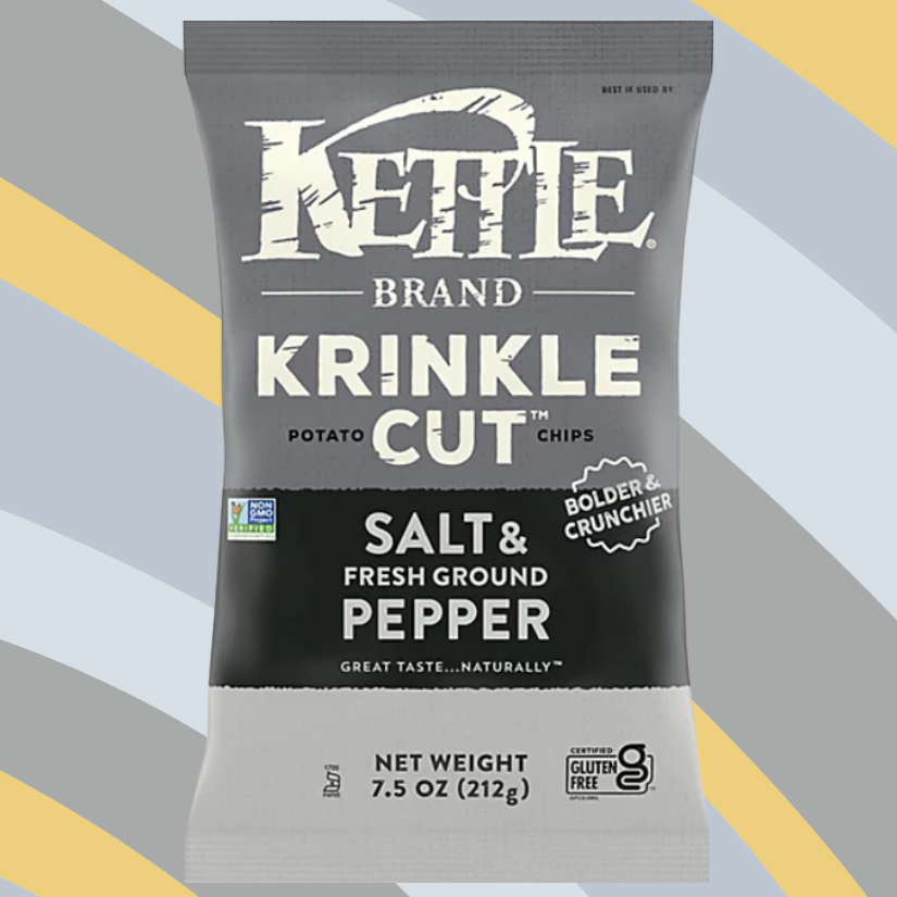 Kettle Brand Krinkle Cut Salt & Fresh Ground Pepper Potato Chips, 7.5 oz bag available at CrunchyFix with free delivery