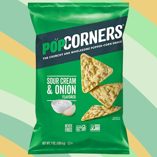 Popcorners Sour Cream & Onion Corn Snacks, 7 oz bag available at CrunchyFix with free delivery

