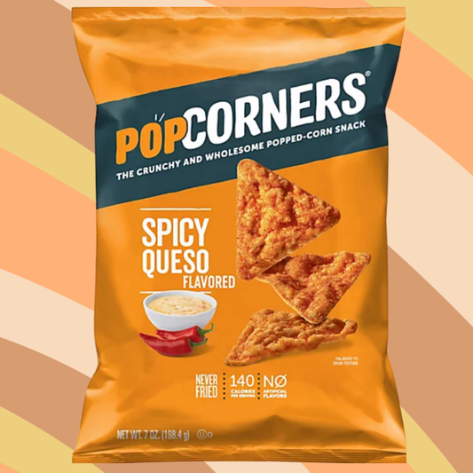 Popcorners Spicy Queso Corn Snacks, 7 oz bag available at CrunchyFix with free delivery
