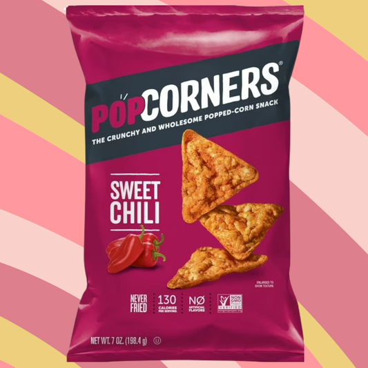 Popcorners Sweet & Chili Corn Snacks, 7 oz bag available at CrunchyFix with free delivery
