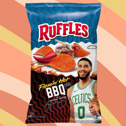 Ruffles Flamin' Hot BBQ Potato Chips, 8 oz bag available at CrunchyFix with free delivery
