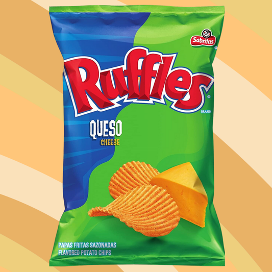 Ruffles Queso Potato Chips, 8 oz bag available at CrunchyFix with free delivery
